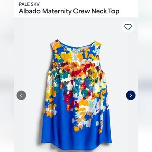 Pale Sky Albado Maternity Crew Neck Top - Multicolor Floral Print